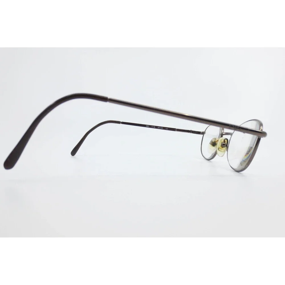 Emporio Armani 095 1118 Gunmetal Brown Oval Metal Eyeglass Frames Italy